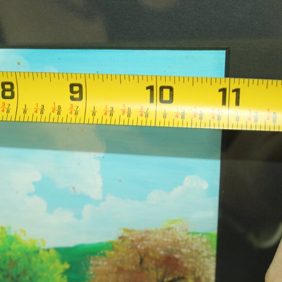 Rustic 21" x 27" Frame & Original Spanish Village Painting Artwork by Jeremy U. - Picture 6 of 8